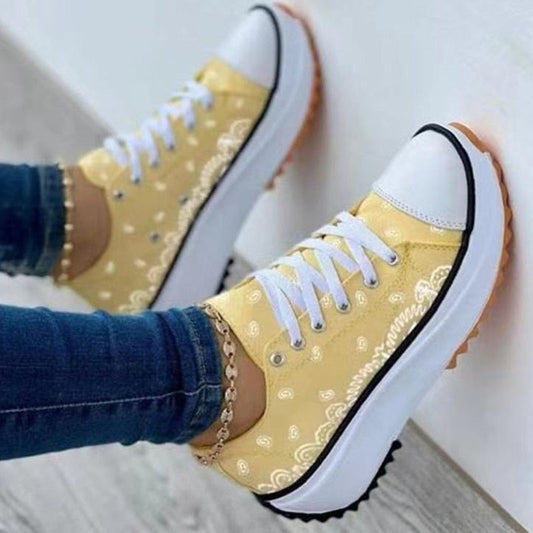 Zapatillas de moda para mujer, deportivas y casuales de lona con diseño
